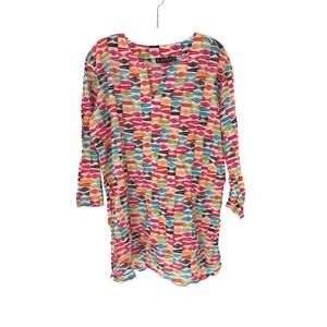 Kikisol Tunic Top Lightweight V-Neck Cotton Relaxed Lagenlook Coastal Beachy XL